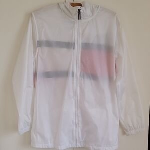 Tommy Hilfiger Boy's White Windbreaker Jacket with Stripes